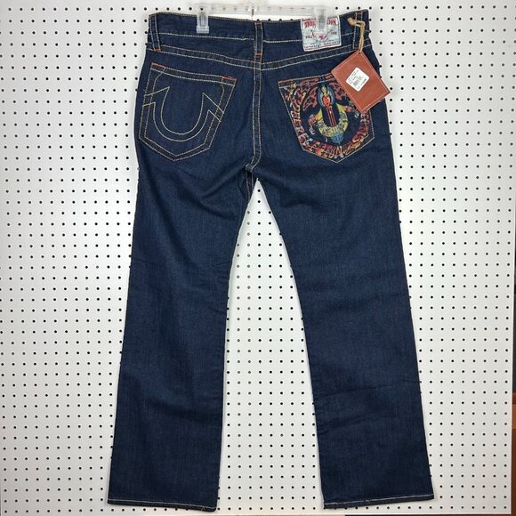 True Religion Billy Super T Urban Cowboy Men Jean 38x34 NWT Stitched Embroidered - Picture 1 of 9